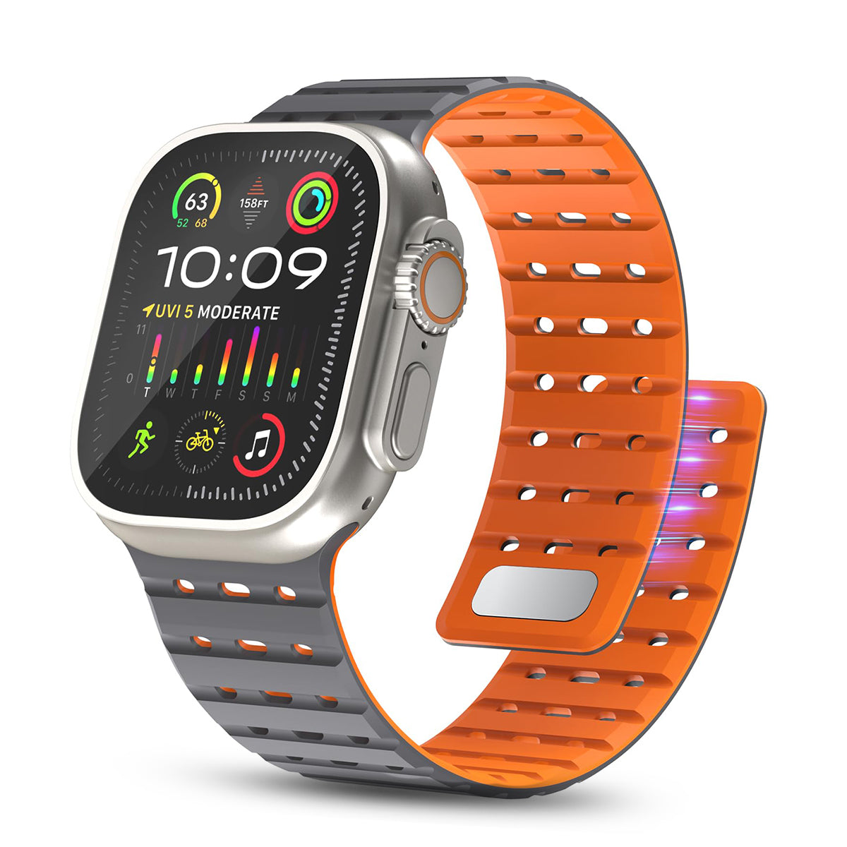 Apple Watch Band 49mm 45mm 44mm 42mm for Men | Magnetic Sport Band | Starlight