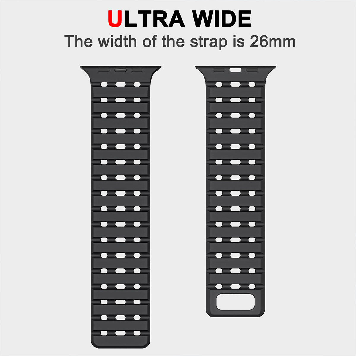 Apple Watch Band 49mm 45mm 44mm 42mm for Men | Magnetic Sport Band | Black/Orange