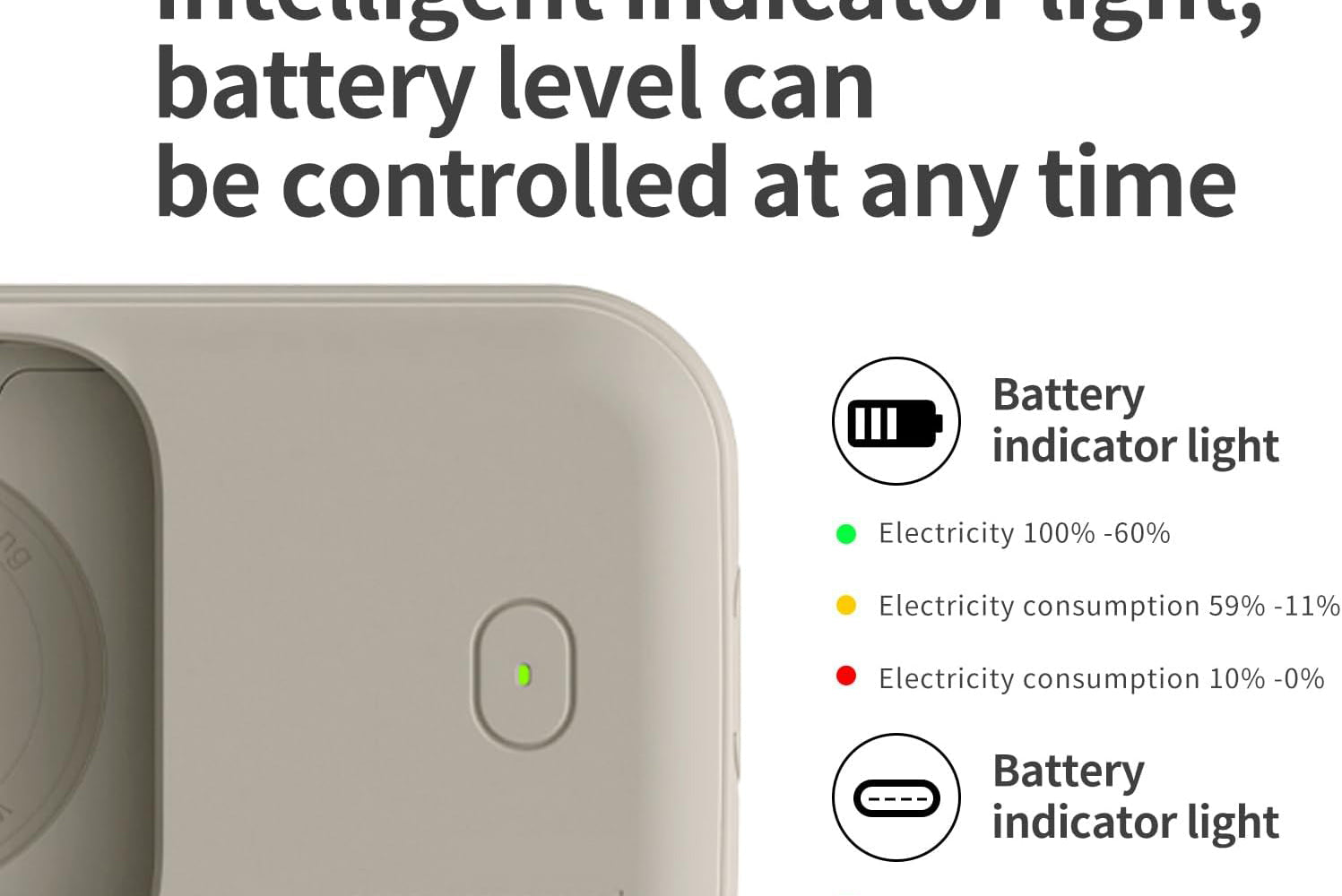 Apple Watch 44mm 45mm 46mm for Series 10 9 8 7 6 5 4 SE | 1200mAh Smart iWatch Charger | Beige