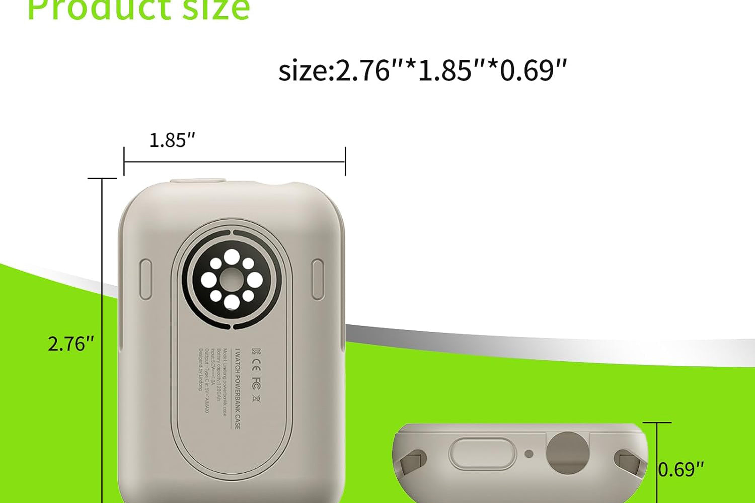 Apple Watch 44mm 45mm 46mm for Series 10 9 8 7 6 5 4 SE | 1200mAh Smart iWatch Charger | Beige