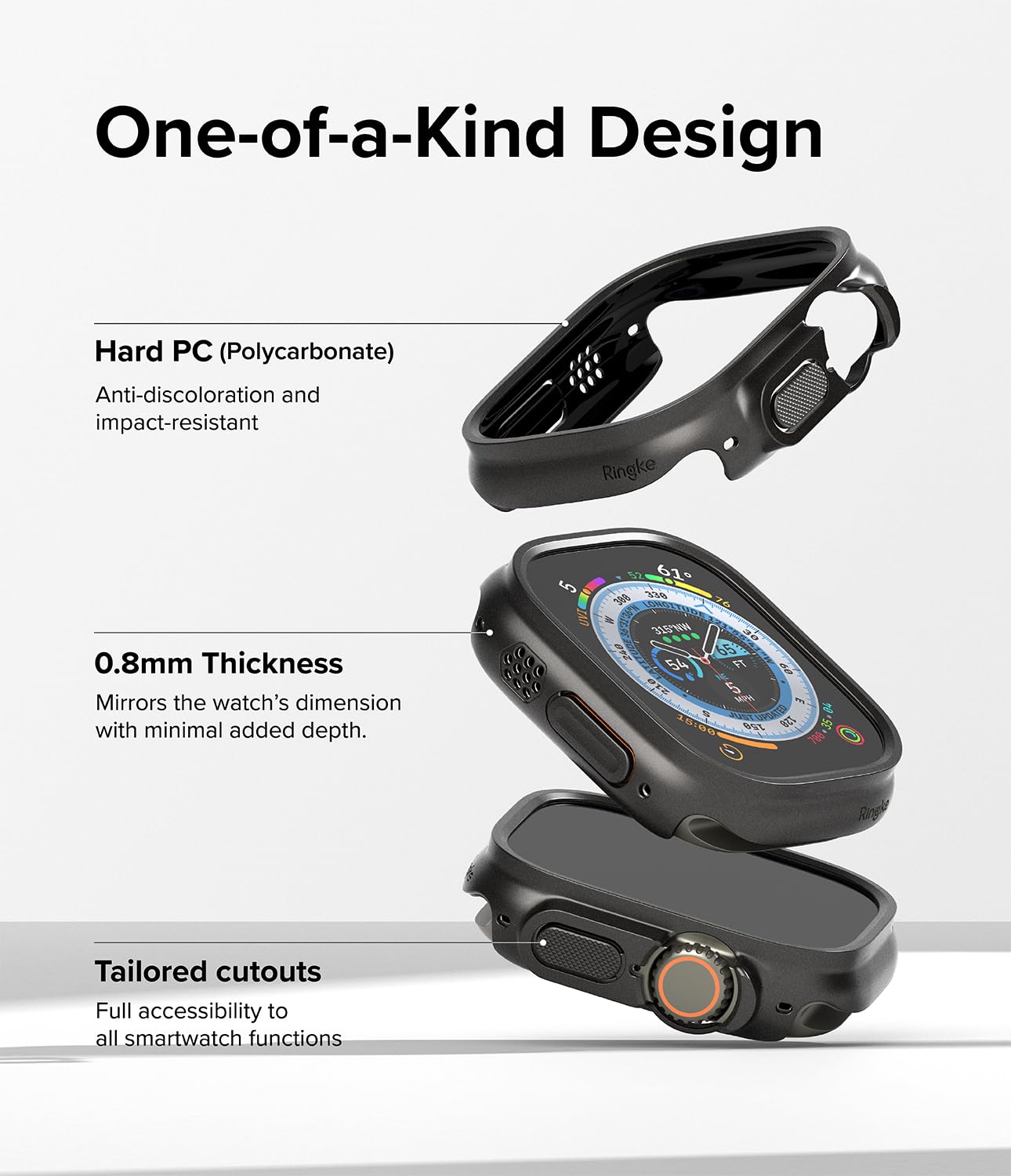 Ringke Apple Watch Ultra 2 / 1 Slim Slim Case Cover - Clear + Titanium Black