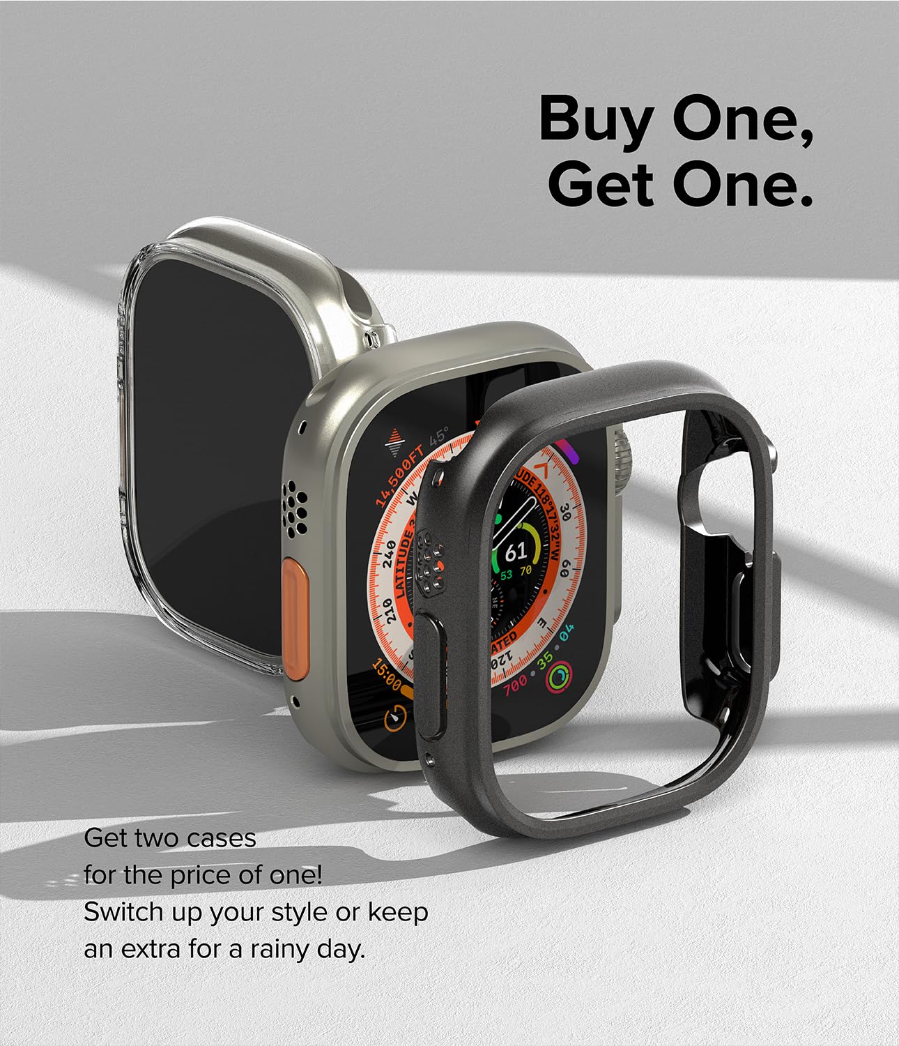 Ringke Apple Watch Ultra 2 / 1 Slim Slim Case Cover - Clear + Titanium Black