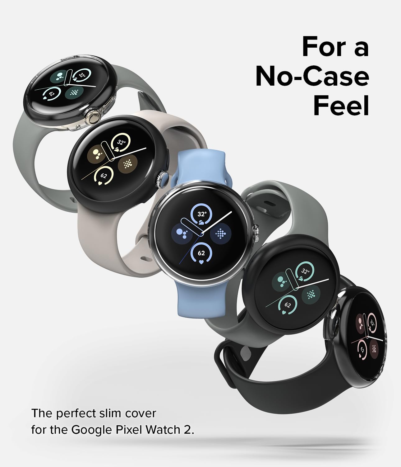 Ringke Google Pixel Watch Slim Case Cover - Clear + Matte Black
