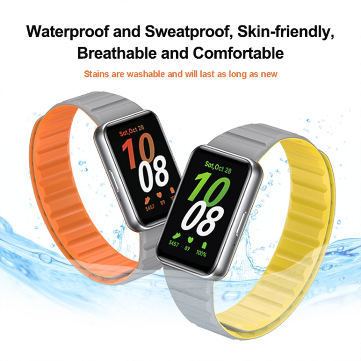 Samsung Galaxy Fit 3 | Silicone Loop Magnetic Watch Band | Light blue