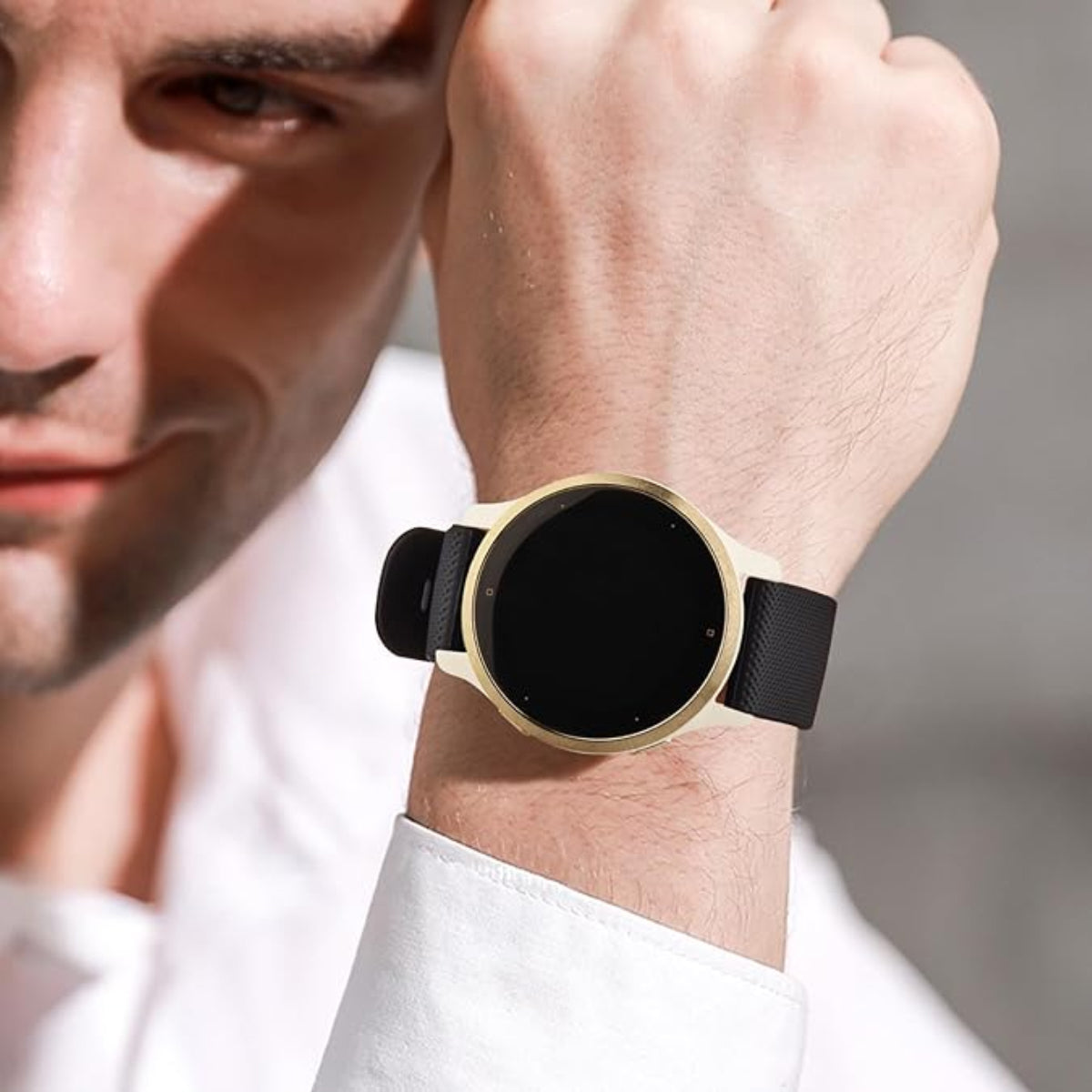 Samsung Galaxy Watch 3 45mm | Galaxy Watch 46mm 22mm | Silicone Sports Strap with Metal Buckle | Black