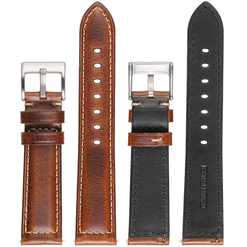 22mm Leather Bands | Samsung Galaxy Watch 3 45mm/Galaxy Watch 46mm/Gear S3 Frontier/Classic | Light Brown