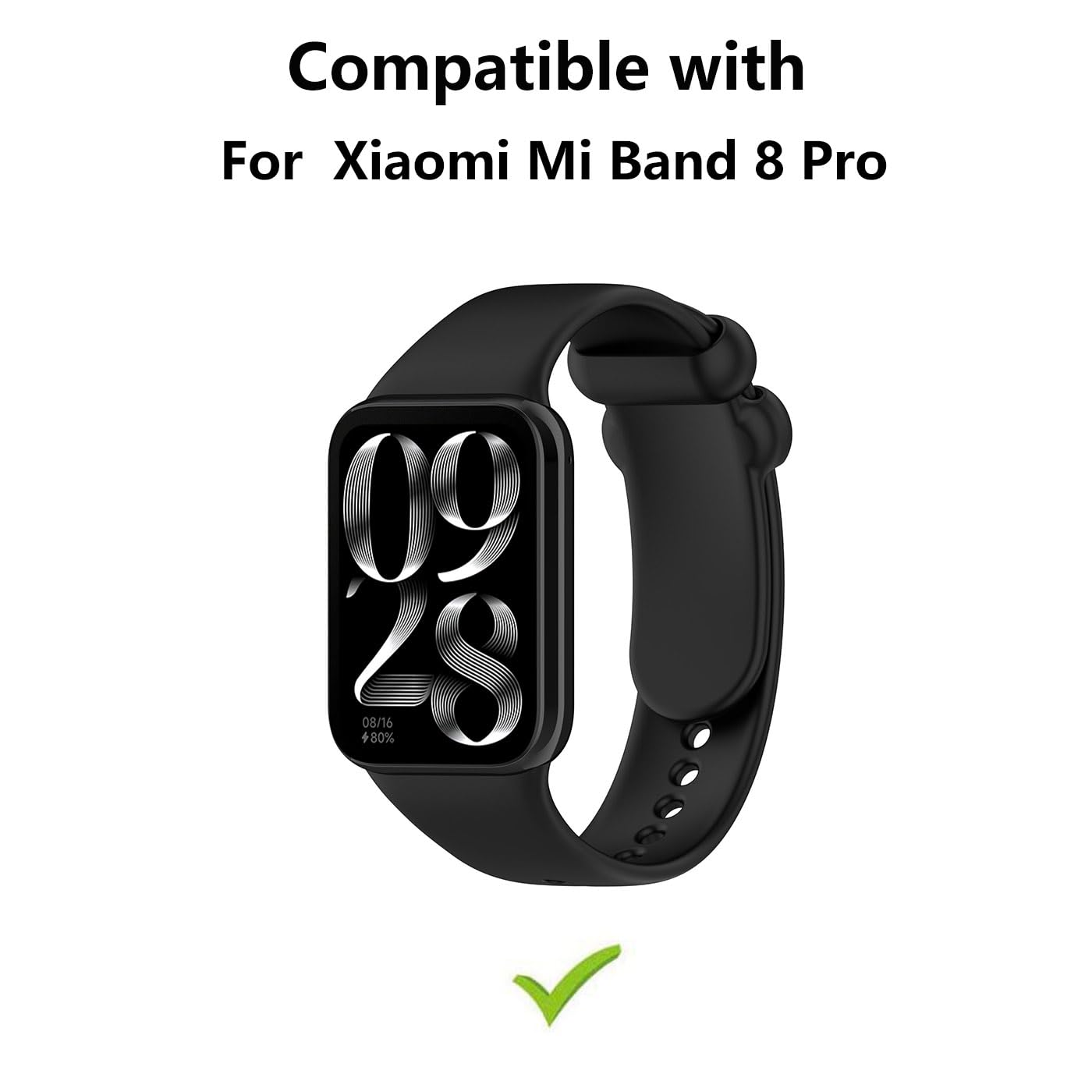 Pack of 4) Silicone Straps For Xiaomi Mi Smart Band 8 Pro - Multicolor