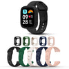 Redmi Watch 3 Active/Redmi Watch 3 Lite Band + Watch Case | Silicone Straps | Black/Dark Green/Dark Blue/Beige/Pink