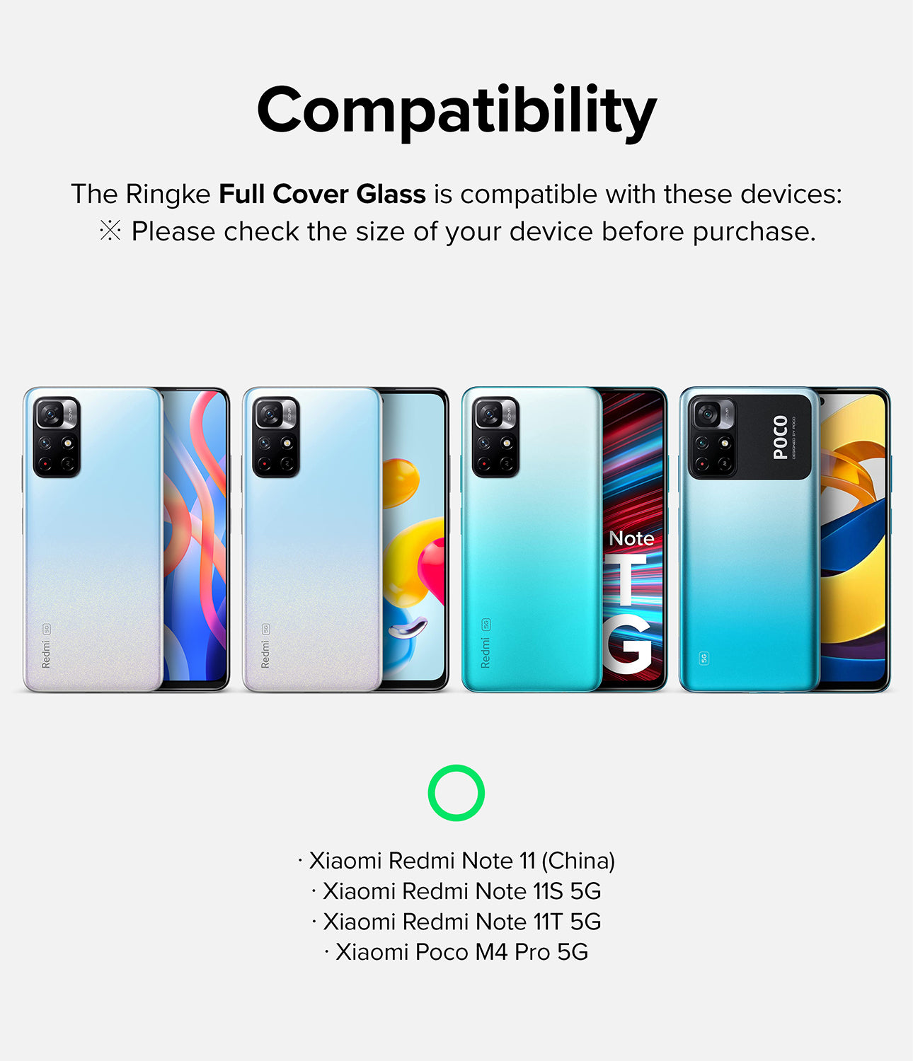 Redmi Note 11S 5G / Redmi Note 11T 5G / Poco M4 Pro 5G / Note 11 | Full Cover Glass Screen Protector