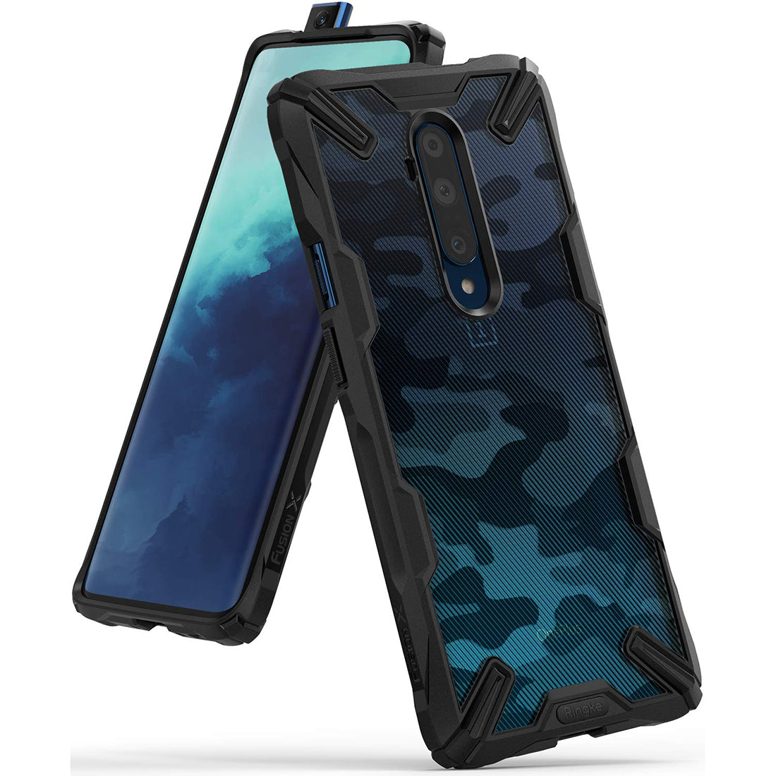 OnePlus 7T Pro Ringke Fusion X Case Camo Black
