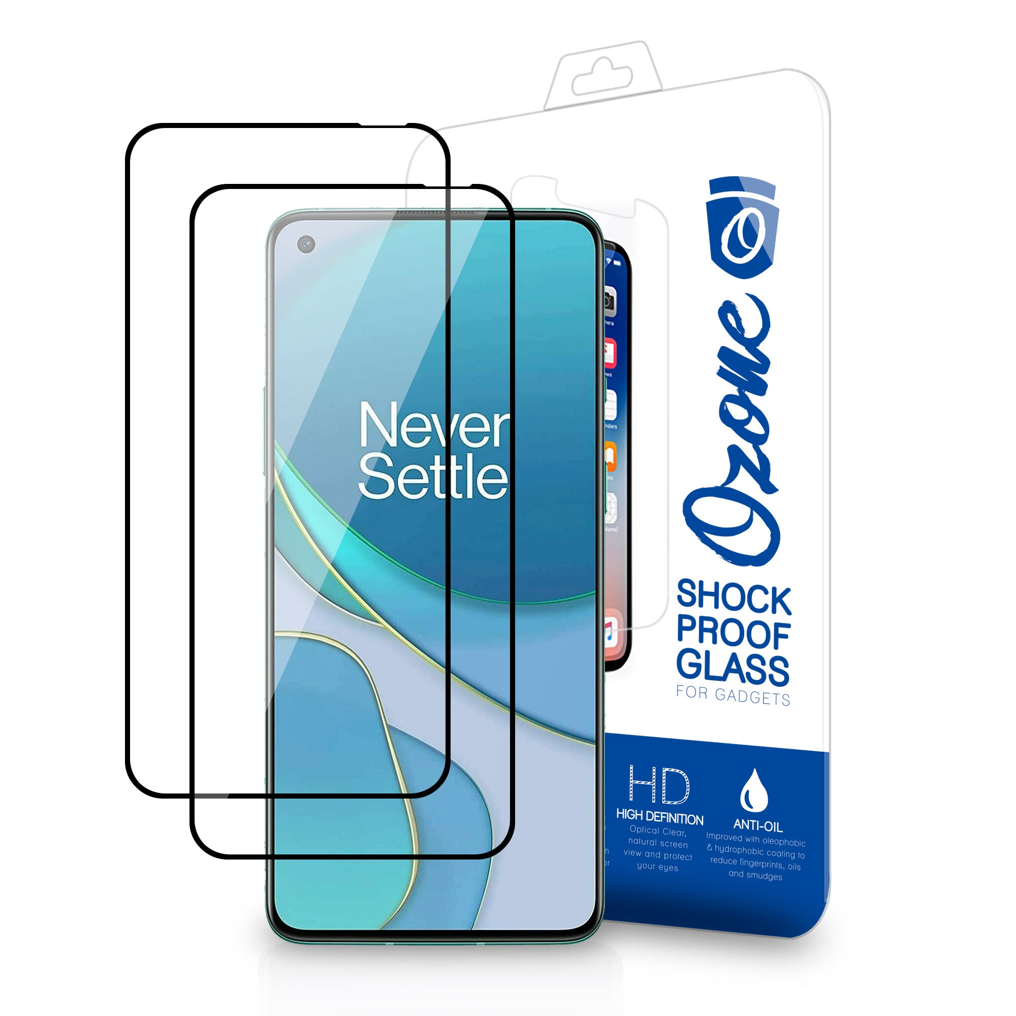 Oneplus 9 Screen Protector | Tempered Glass Protector | Black |Pack of 2