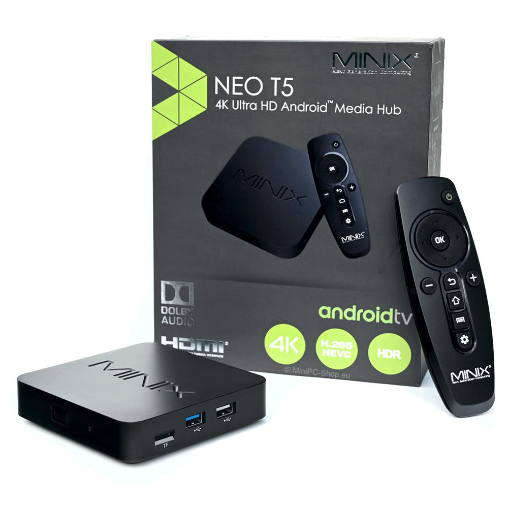 MINIX NEO T5 4K Ultra HD Latest Android TV Box Amlogic S905X2, 2GB RAM, 16GB eMMC Quad-Core Cortex Processor Smart TV Box