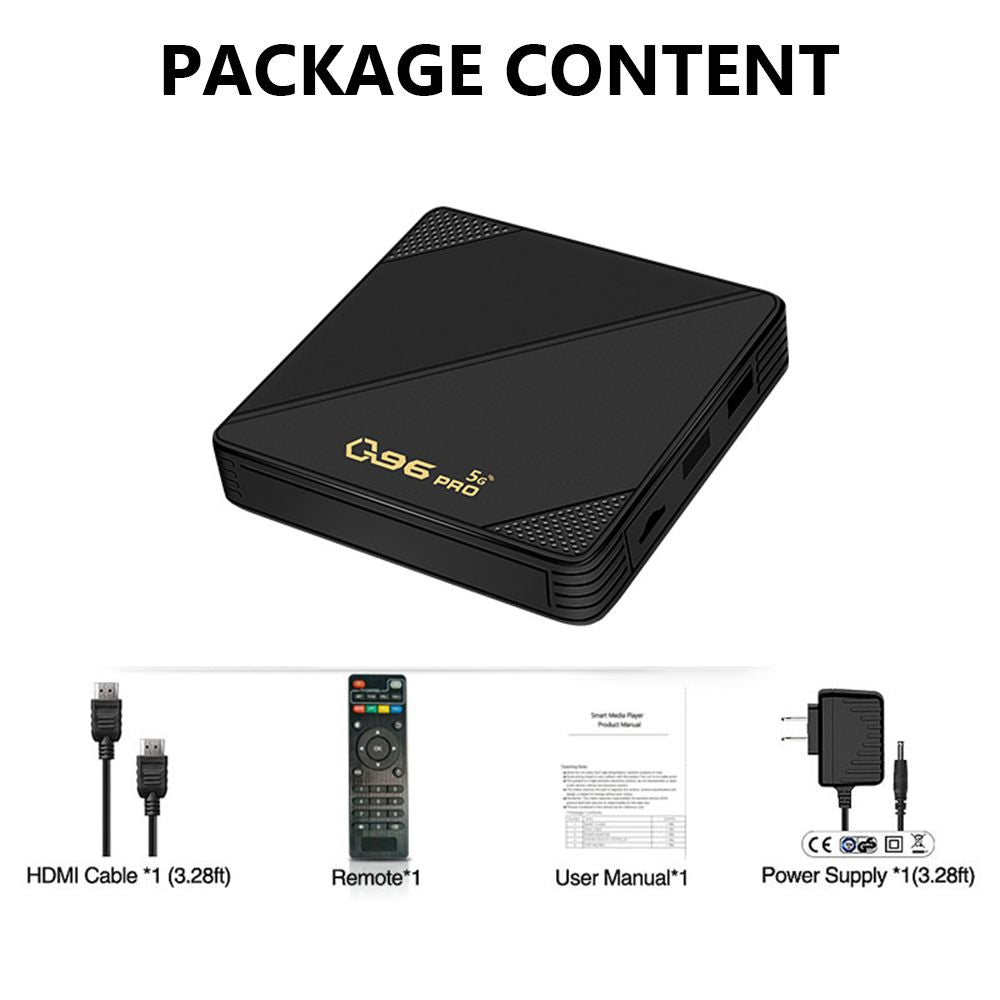 Q96 Pro Mini Smart Android 11.1 |TV Box Set Top Box With LAN, HD, AV Ports |Black