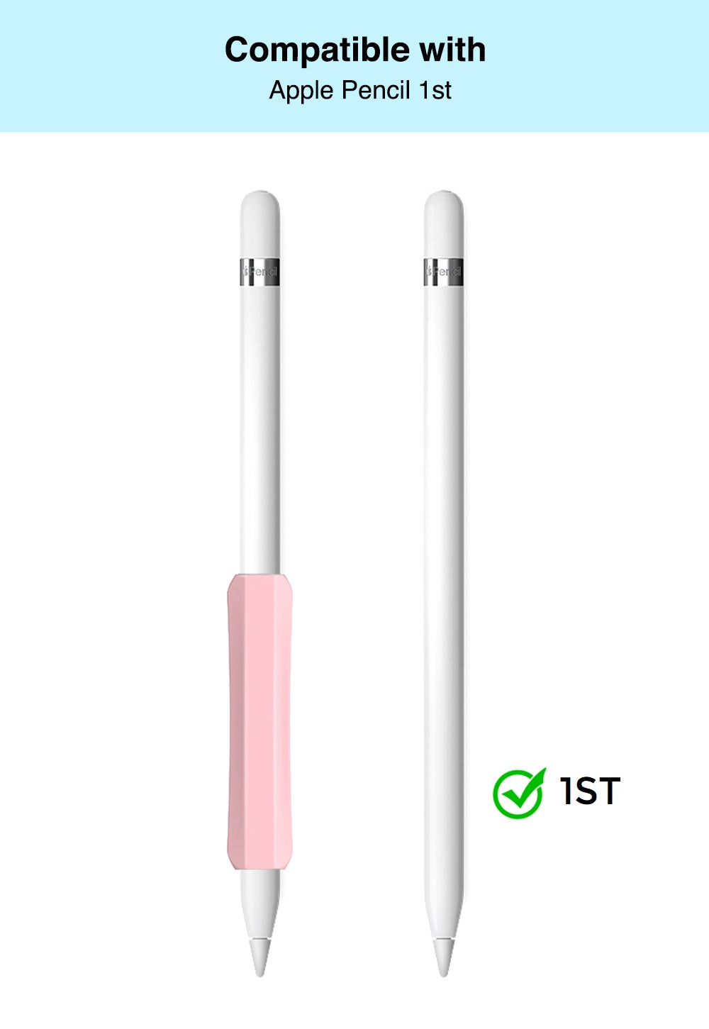 Apple Pencil 2nd Gen /1st Silicone Grip Holder |Compatible with Magnetic Charging and Double Tap |Black & Grey