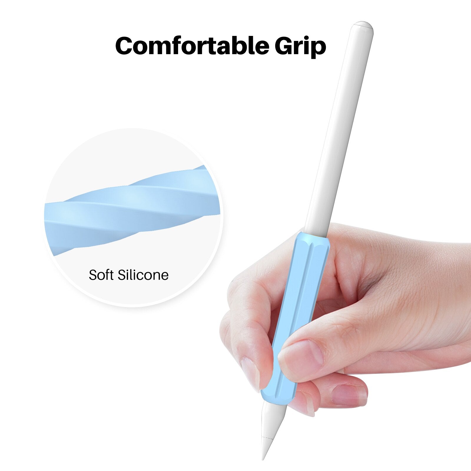 Apple Pencil 2nd Gen /1st Silicone Grip Holder |Compatible with Magnetic Charging and Double Tap |Black