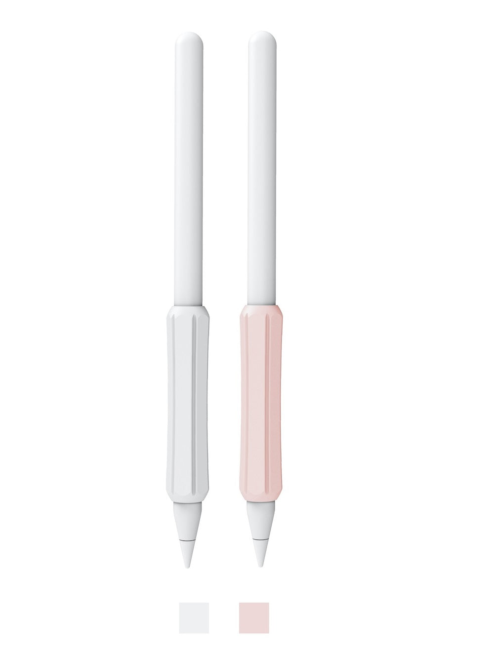 Apple Pencil 2nd Gen /1st Silicone Grip Holder |Compatible with Magnetic Charging and Double Tap | White & Pink