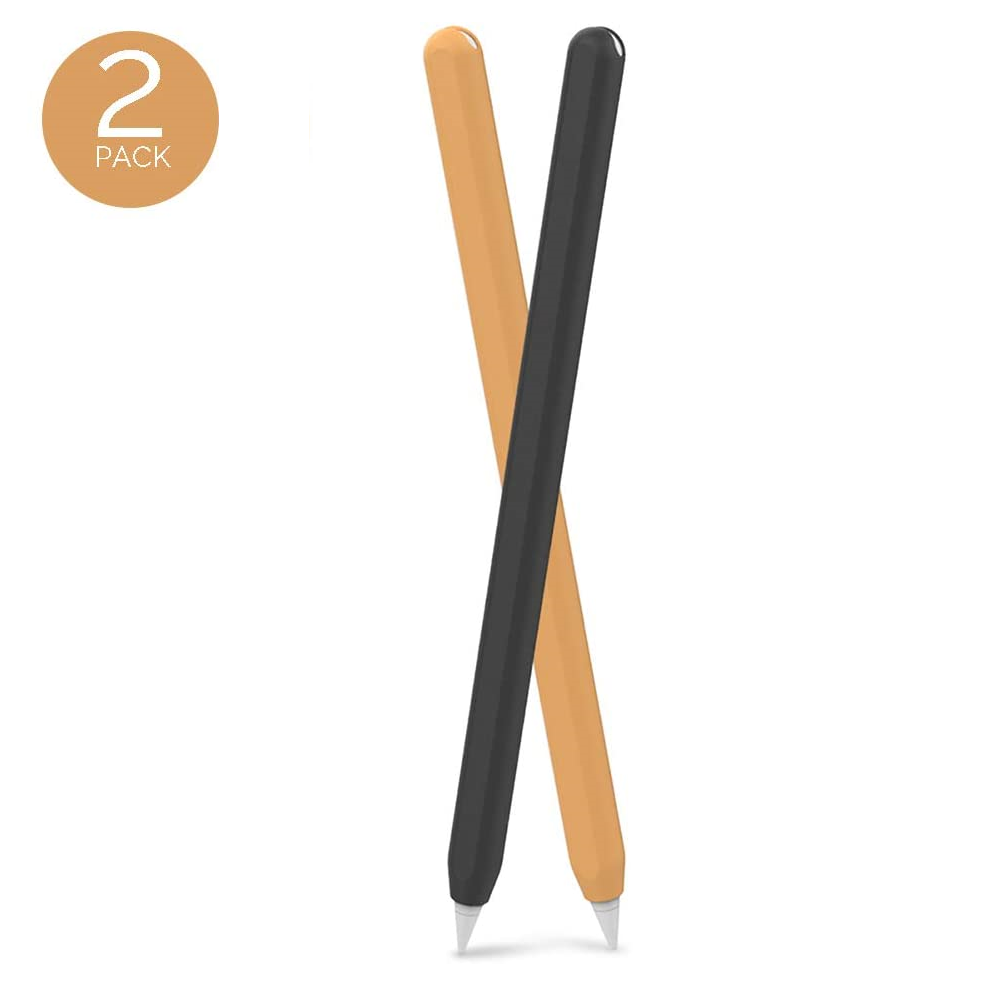 Apple Pencil 2nd Generation Case Cover Silicone Sleeve Skin |Protective Holder Skin Grip Case|  Black & Yellow