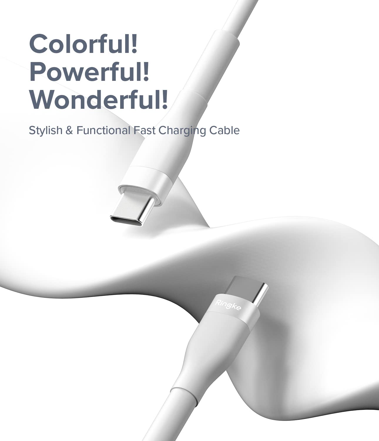 Fast Charging Pastel Cable | USB Type C to Type  C | White  2m