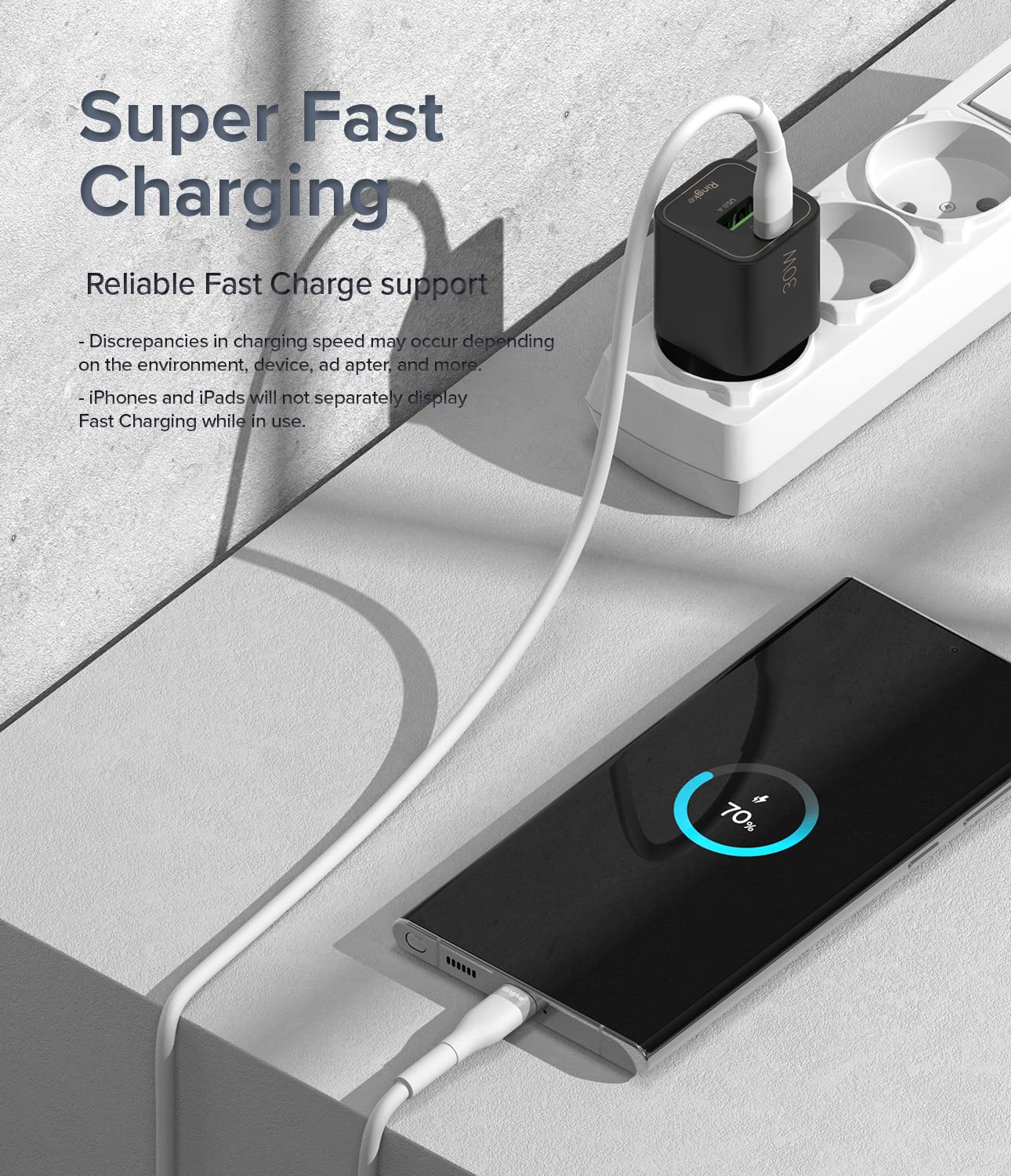 Fast Charging Pastel Cable | USB Type C to Type  C | White  2m