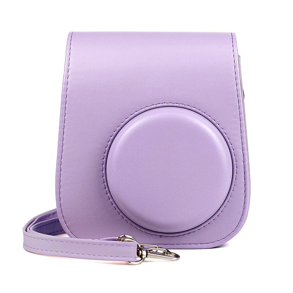 Case for Fujifilm Instax Mini 11 Case PU Leather Instant Camera Cover with Adjustable Strap Purple