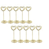 10 Pack Heart Shape Table Number Holder |Gold