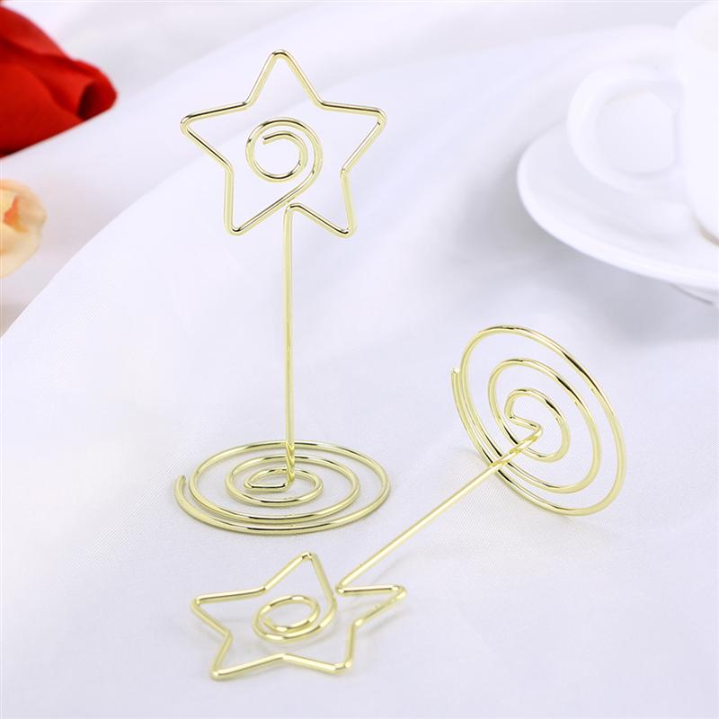 10 Pack Round/ Star Shape Table Number Holder | Gold