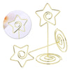 10 Pack Round/ Star Shape Table Number Holder | Gold
