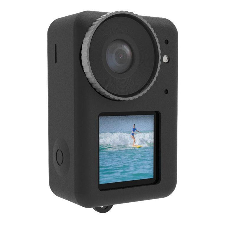 Protective Silicone Cover for DJI Osmo Action 3 Camera Case + Lens Protector Cap Guard - Black