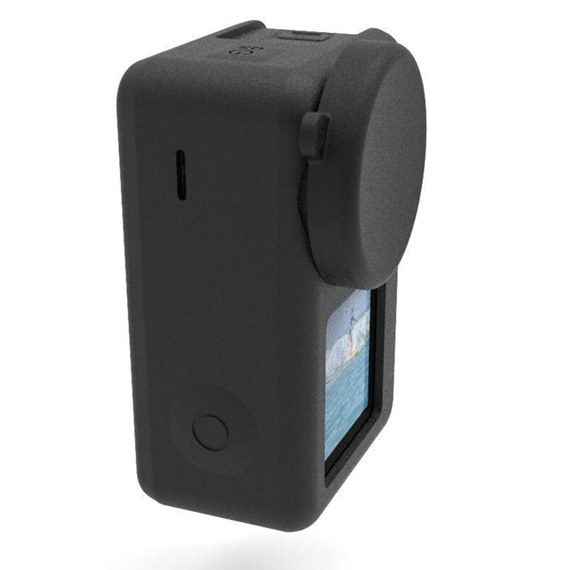 Protective Silicone Cover for DJI Osmo Action 3 Camera Case + Lens Protector Cap Guard - Black