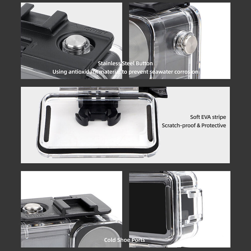 Waterproof Housing Case Compatible with DJI Osmo Action 3 - Black