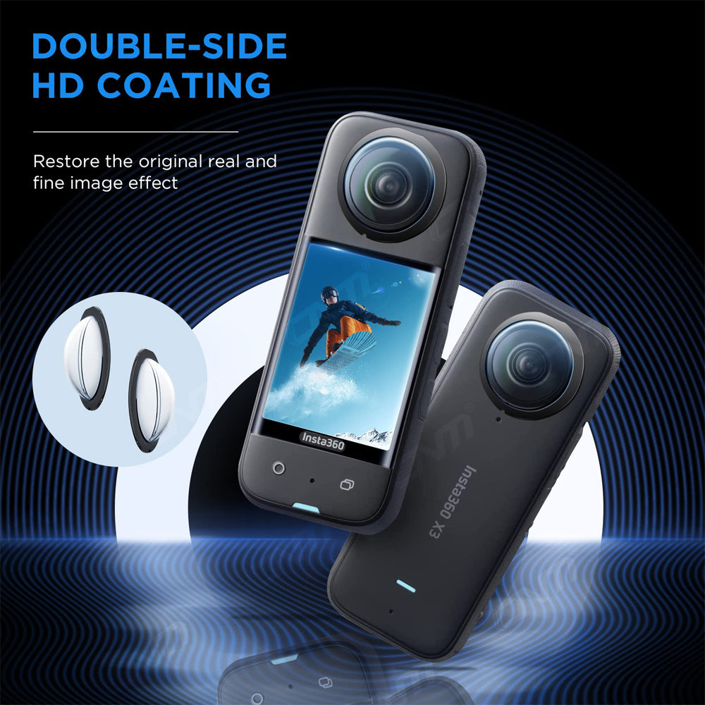 Protective Frame | Sticky Lens Guard Set | Flexible Soft Film Screen Protector for Insta360 One X3 Accessories Kit