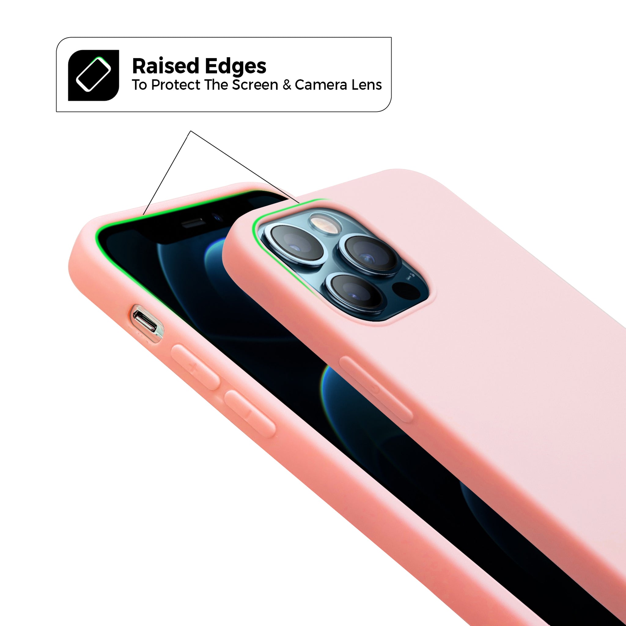 Apple iPhone 12 Mini Case| Classic Liquid Silicone Series| Slim Gel Rubber Full Body Protection Flexible Cover |Pink
