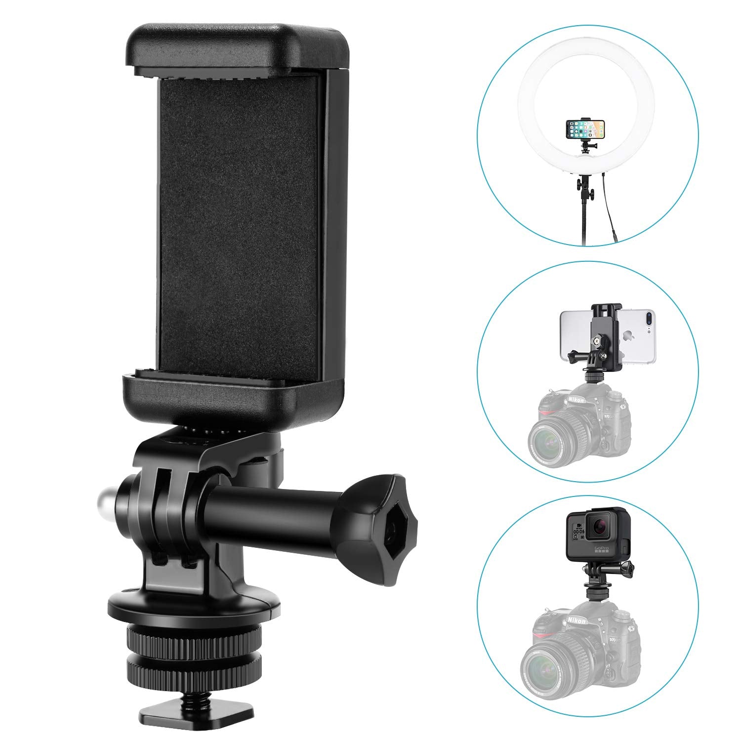 17-Piece Action Camera Accessory for Hero 10, Hero 9 Bundles Black