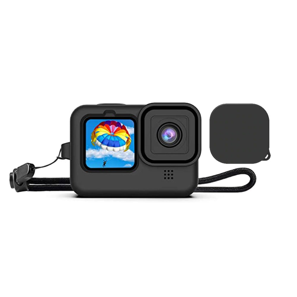 Protective Silicone Case for GoPro Hero 10 Black /Hero 9 Black Anti-Fall Silicone Case Protector Cover Black