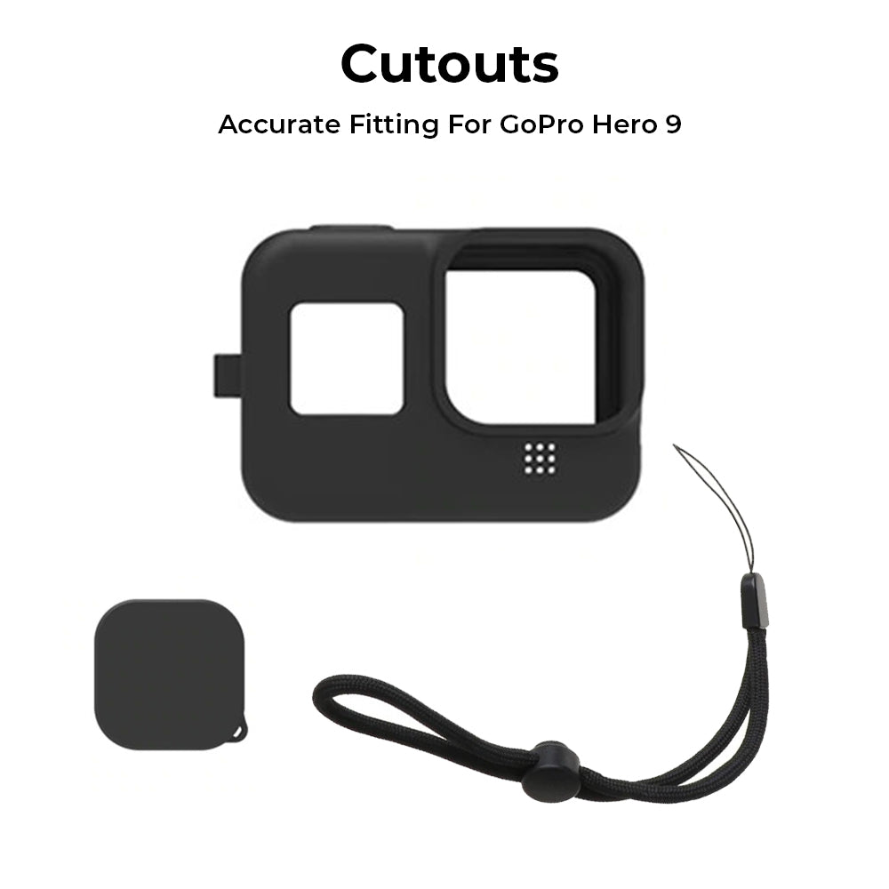 Protective Silicone Case for GoPro Hero 10 Black /Hero 9 Black Anti-Fall Silicone Case Protector Cover Black