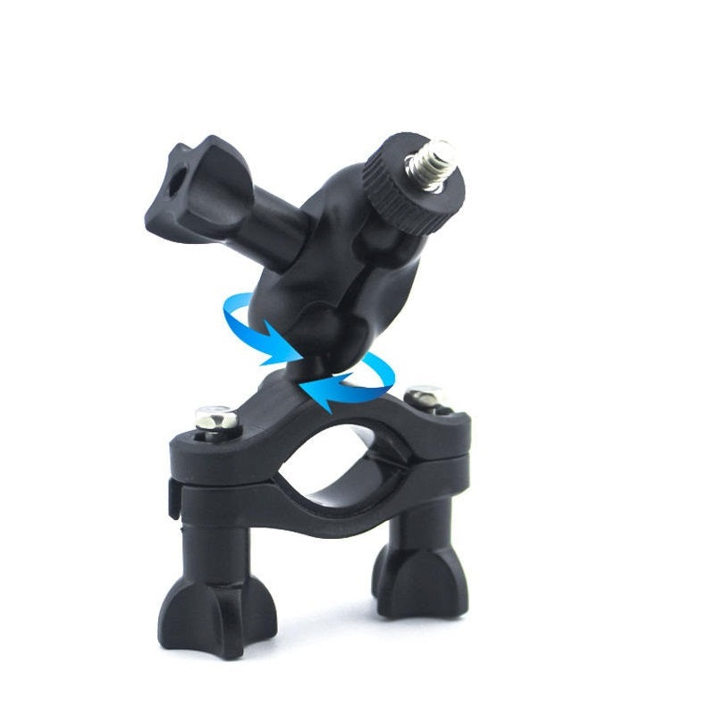 Bike Camera Mount 360° Rotating Motorcycle Mount Handlebar Clamp for Insta360 One X2/One R/GoPro Hero/GoPro Max/Fusion/Osmo Action Camera Double Ball Handlebar Mount for Action Camera