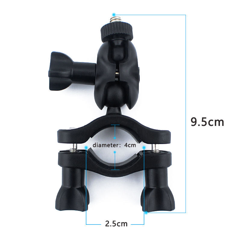 Bike Camera Mount 360° Rotating Motorcycle Mount Handlebar Clamp for Insta360 One X2/One R/GoPro Hero/GoPro Max/Fusion/Osmo Action Camera Double Ball Handlebar Mount for Action Camera