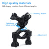 Bike Camera Mount 360° Rotating Motorcycle Mount Handlebar Clamp for Insta360 One X2/One R/GoPro Hero/GoPro Max/Fusion/Osmo Action Camera Double Ball Handlebar Mount for Action Camera