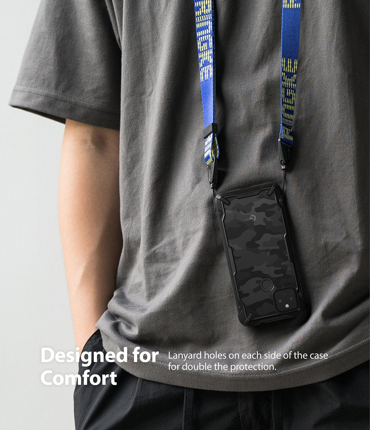 Google Pixel 4A 5G Ringke Fusion X Case Camo Black