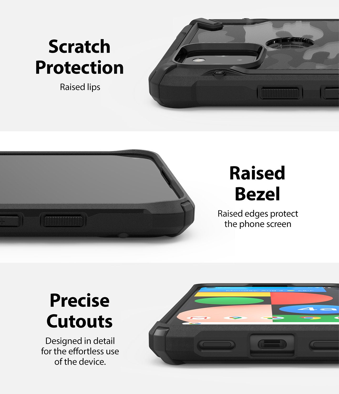 Google Pixel 4A 5G Ringke Fusion X Case Camo Black
