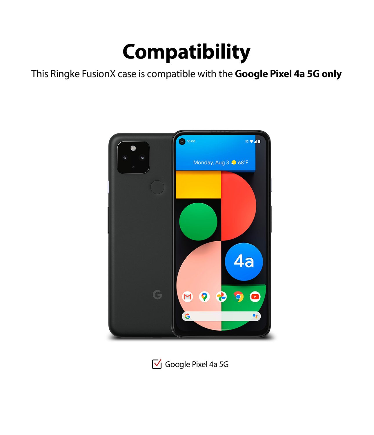 Google Pixel 4A 5G Ringke Fusion X Case Camo Black