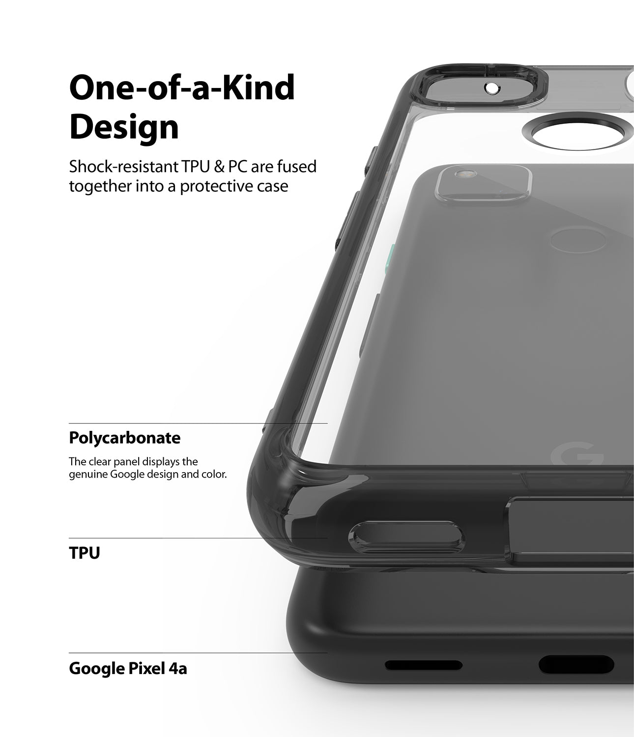 Google Pixel 4A Ringke Fusion X Case Smoke Black
