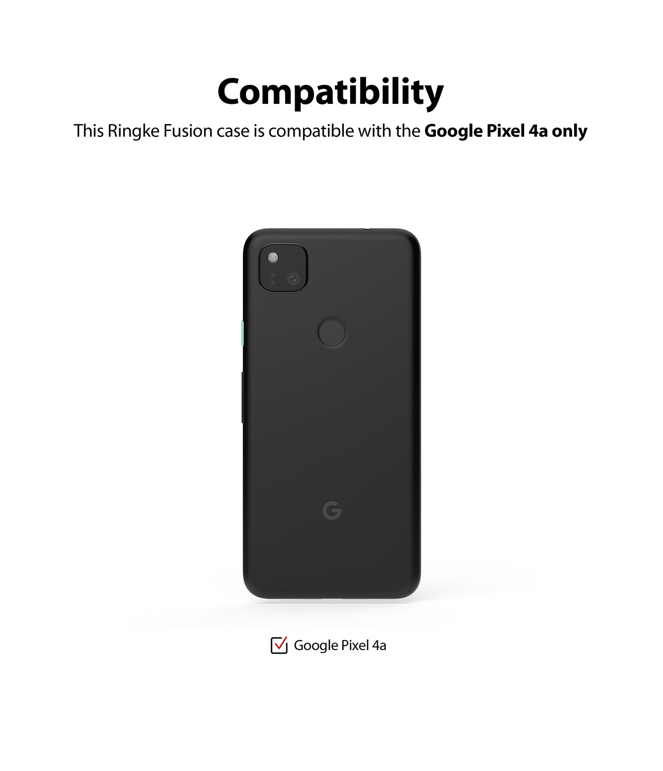Google Pixel 4A Ringke Fusion X Case Smoke Black