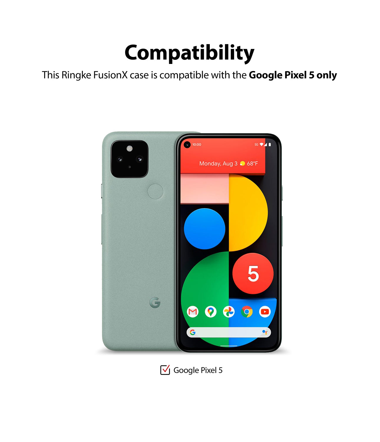 Google Pixel 5 Ringke Fusion X Case Black