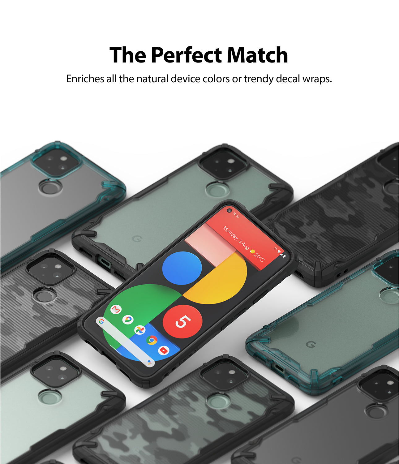 Google Pixel 5 Ringke Fusion X Case Camo Black