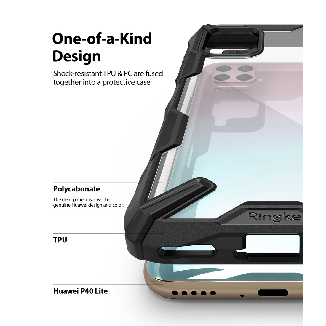 Huawei P40 Lite/Nova 6 SE/Nova 7i Ringke Fusion X Case Black