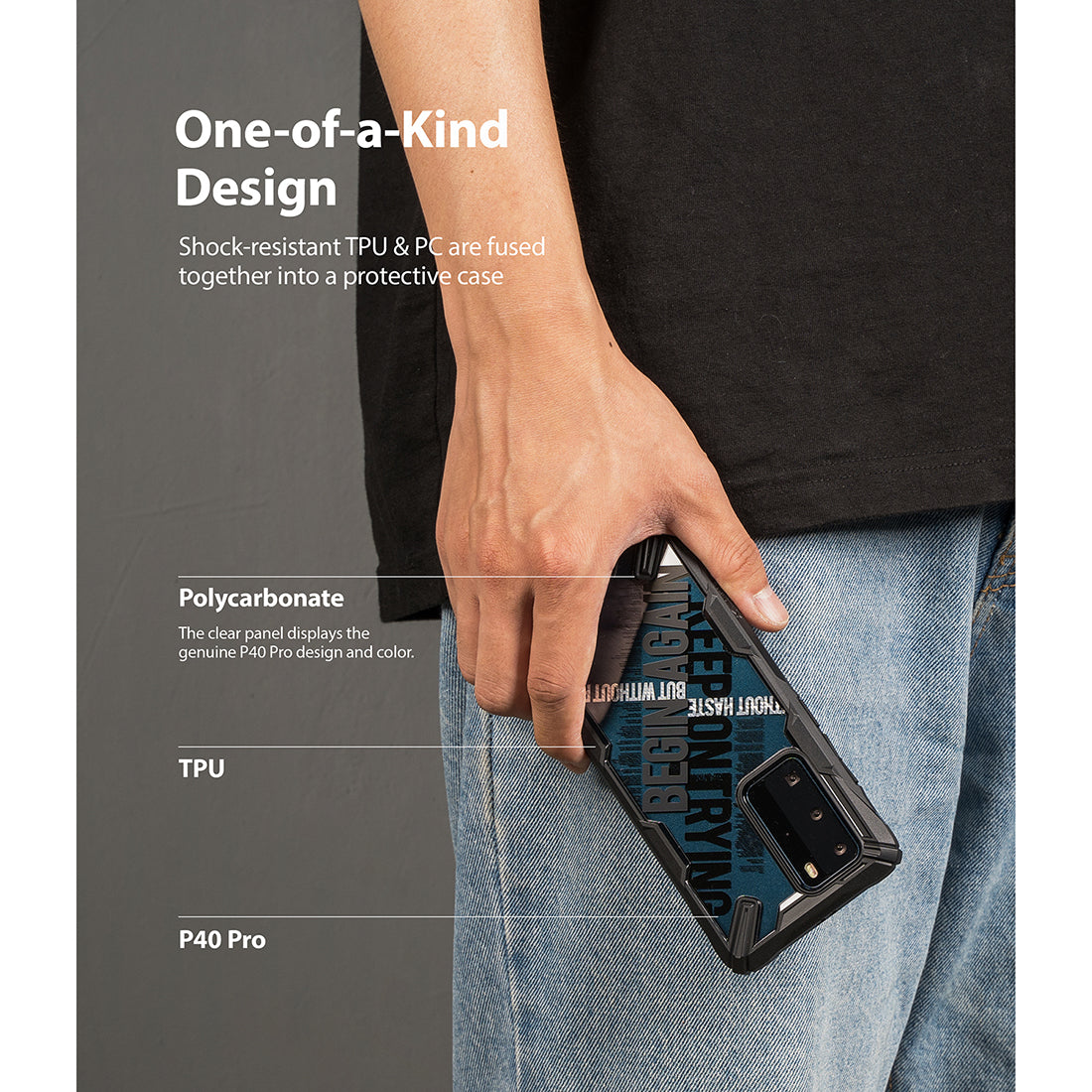 Huawei P40 Pro Ringke Fusion X Case Cross Design