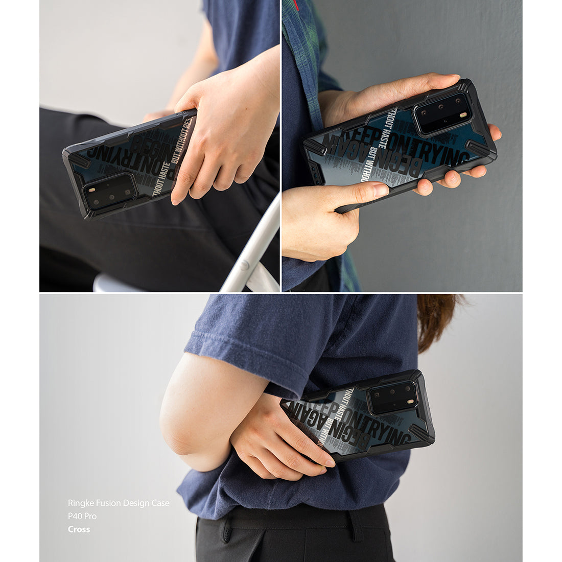 Huawei P40 Pro Ringke Fusion X Case Cross Design