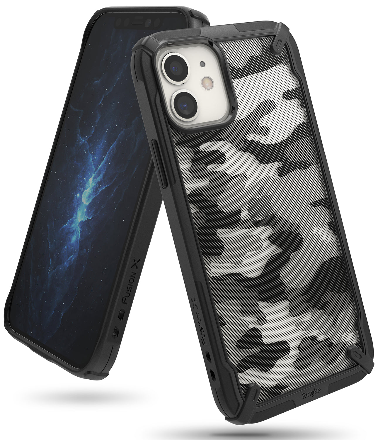 Apple iPhone 12 Mini Ringke Fusion X Case Camo Black