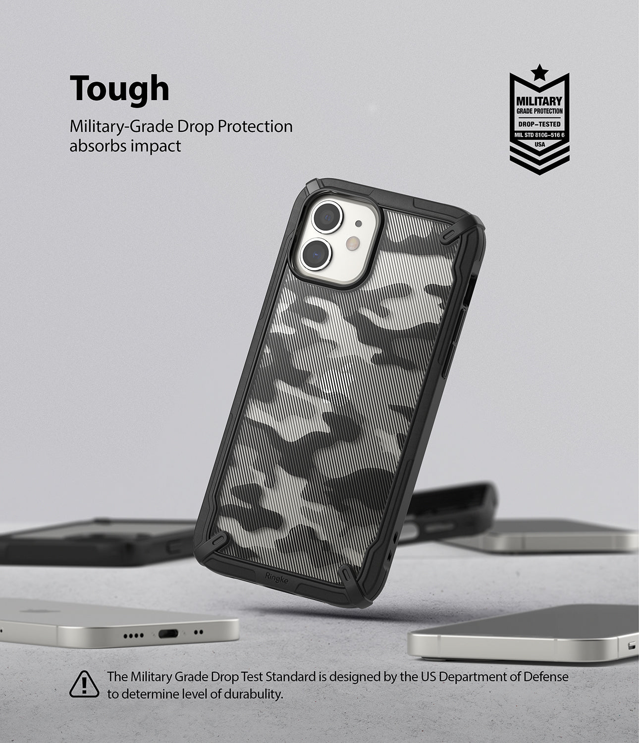 Apple iPhone 12 Mini Ringke Fusion X Case Camo Black